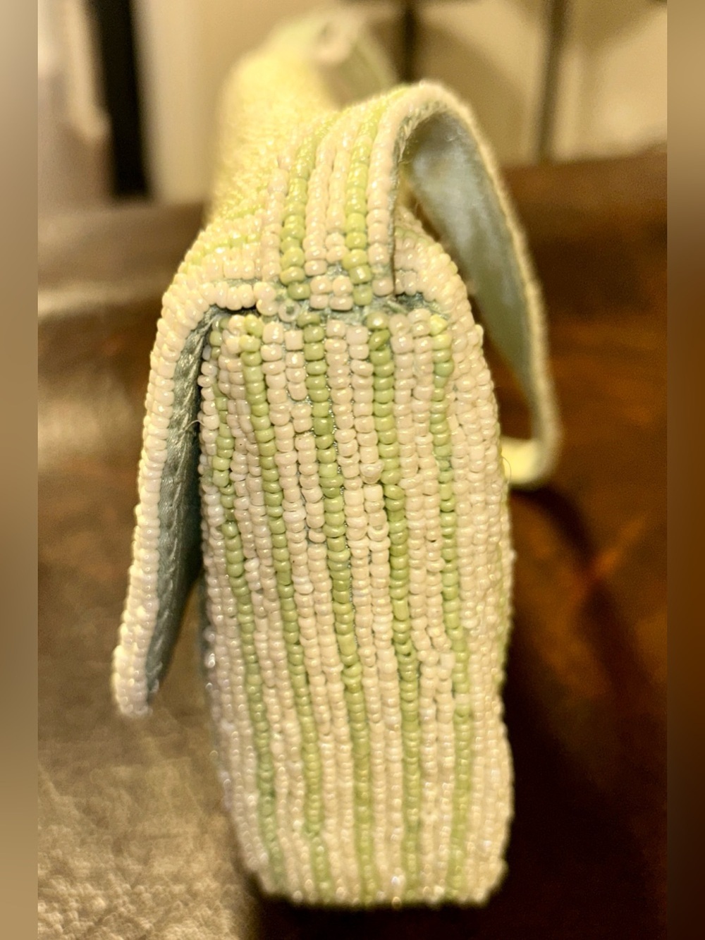 NWT VIRAL TJMAX MARSHALLS Pastel
Green Martini Stripe Beaded Shoulder
Bag Purse - Picture 8 of 15